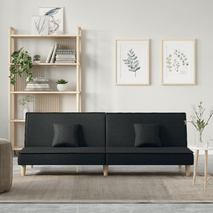 vidaXL - Slaapbank - stof - zwart