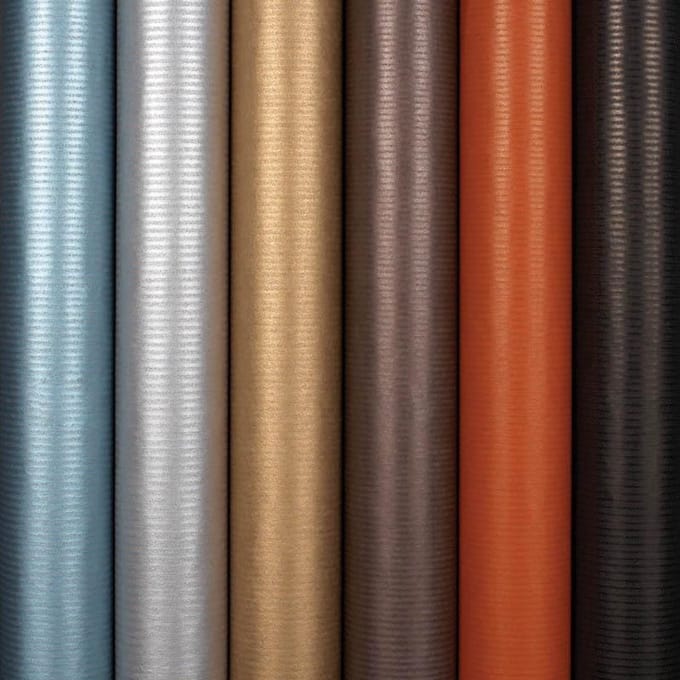 Benza cadeaupapier - Gekleurde basic kraft inpakpapier - 200 x 70 cm - 5 rollen