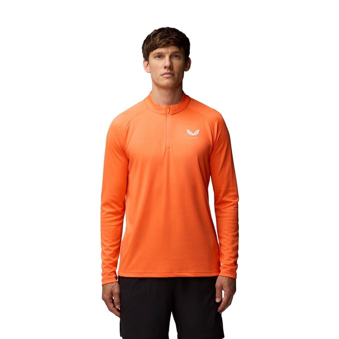 Castore Adapt Training 1/4 Zip Top Polyester Heren Oranje Sport T-shirts