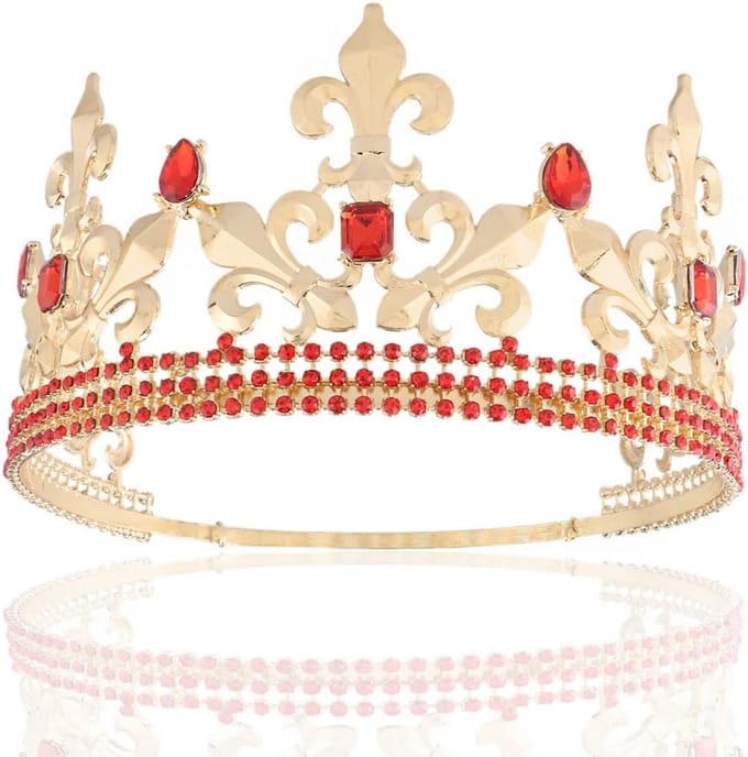Koning Kroon Mannen Verstelbaar Metaal - Tiara voor Kostuumfeesten, Bruiloft en Prom