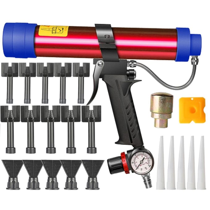 Verstelbare pneumatische glaslijmpistool Air Rubber Gun Tool 310ml red
