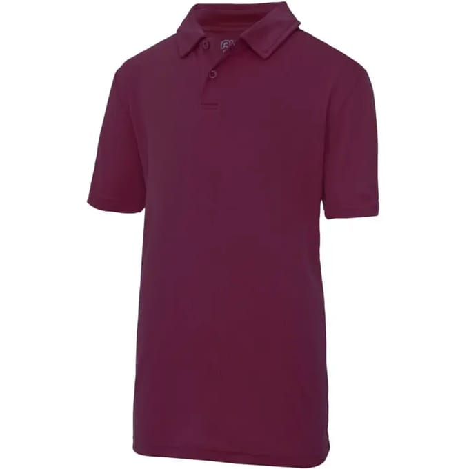 Just Cool - Cool Kinder Polo - Burgundy maat 7/8 (M)