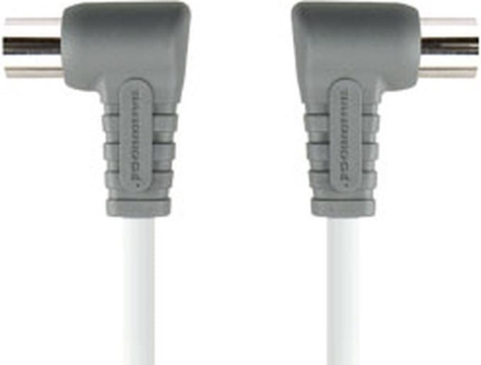 Bandridge basis kwaliteit witte coaxkabel met haakse connectoren - 5 meter
