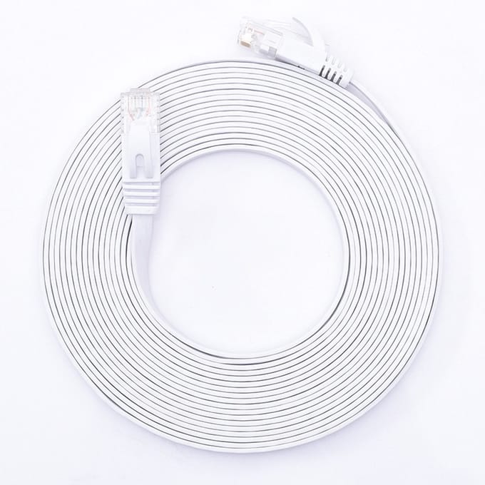 Internetkabel - 3 meter - CAT6 - Ultra dunne Flat Ethernet kabel - Netwerkkabel (1000Mbps) - Wit - UTP kabel - RJ45 - UTP kabel
