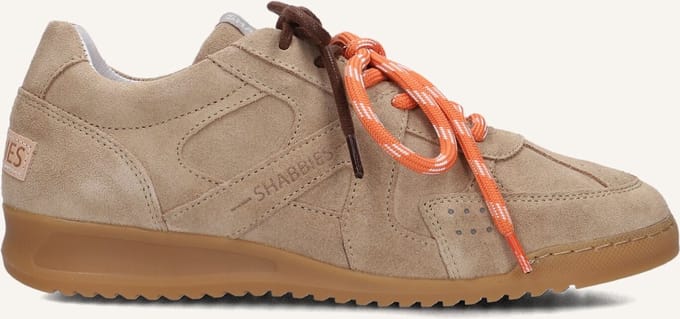 Shabbies Amsterdam - April Mina Sneaker Suède Zand - Maat 38