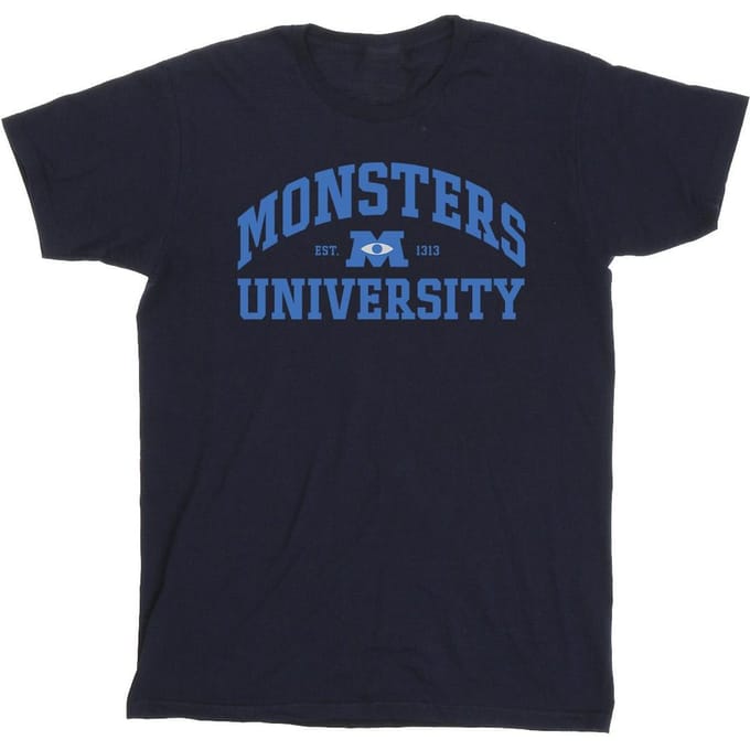 Disney Heren Monsters University Logo T-Shirt (Marineblauw)