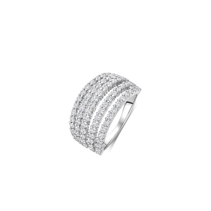 TI SENTO Dames Ring - 925 zilver - Zirconia wit - Maat 17.75 mm / maat 56 - 12425ZI
