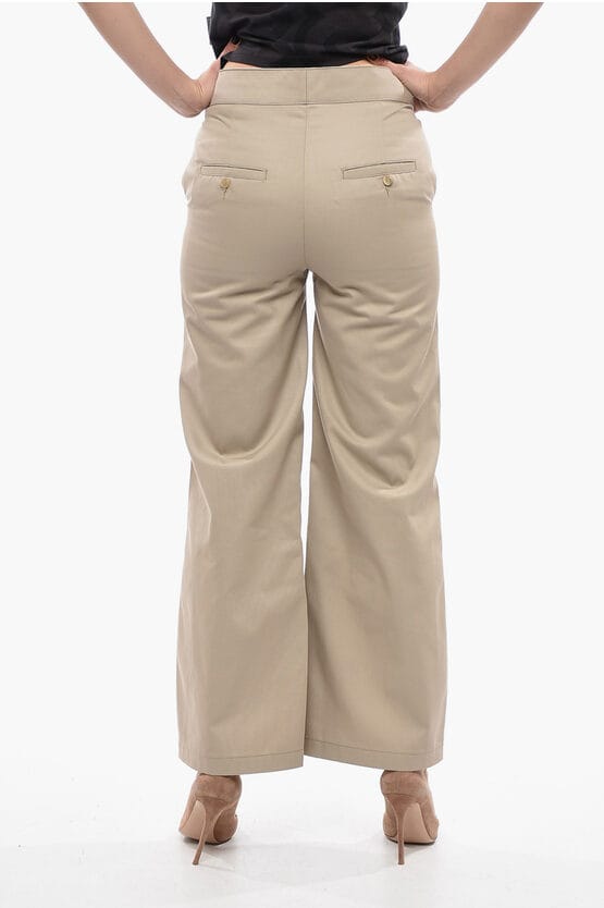 Hoge taille rechte broek in beige