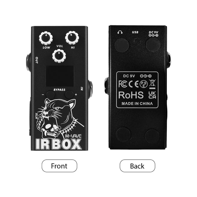 M-VAVE Gitaar IR Box Effectpedaal met IR-cabinet Impulsresponskasten Luidsprekersimulator XLR zwart