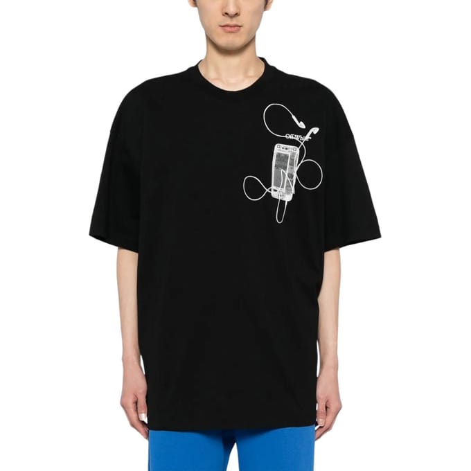 Off-White T-shirt met korte mouwen Zwart/Grijs Heren Tops OMAA161S24JER0021006 XXL gray
