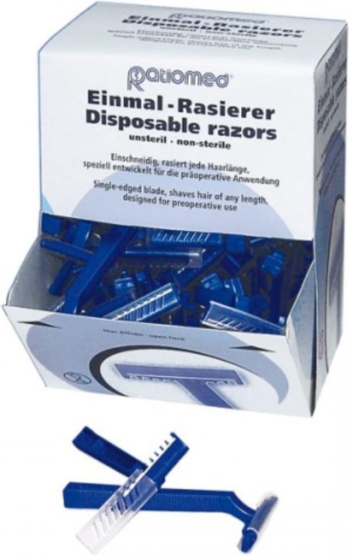 Wegwerp scheermesjes - 100 stuks - universeel - blauw