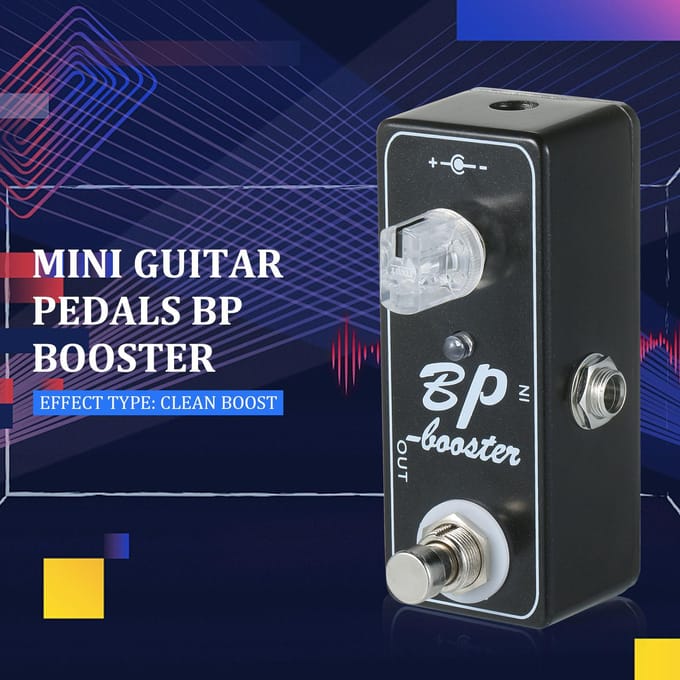 MOSKY Audio Mini Gitaarpedalen BP Booster Clean Boost Effect Type True Bypass-schakeling voor gitaar zwart