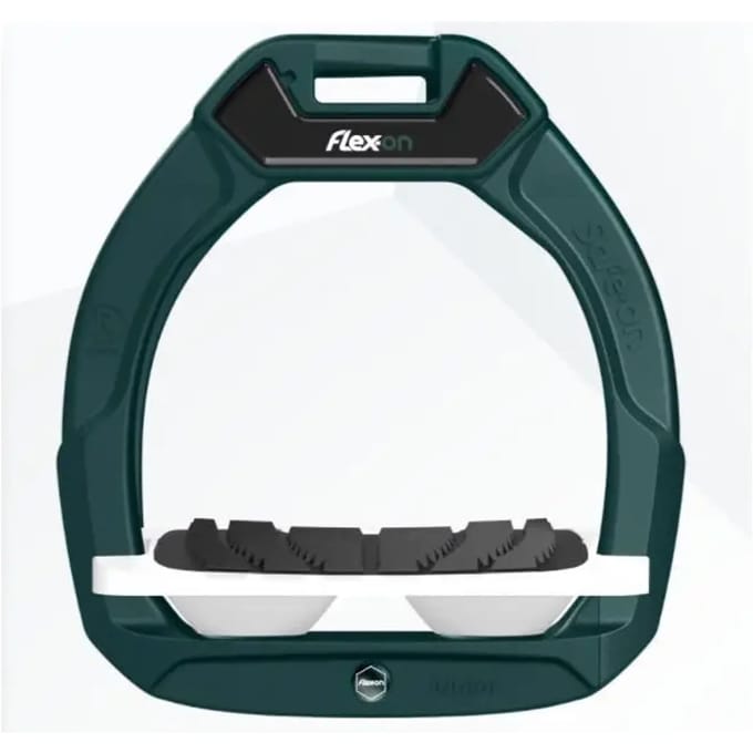 Verstelbare veiligheidsbeugels Paardrijden Incliné Grip Groen/Wit/Wit Flex-On Safe-On