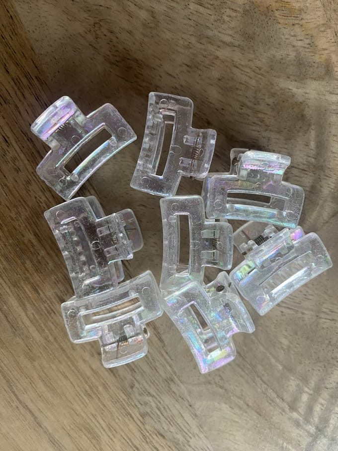 Klemmetjes mini rechthoek 8 stuks parelmoer - meisje - haar - schattig - haaraccessoire