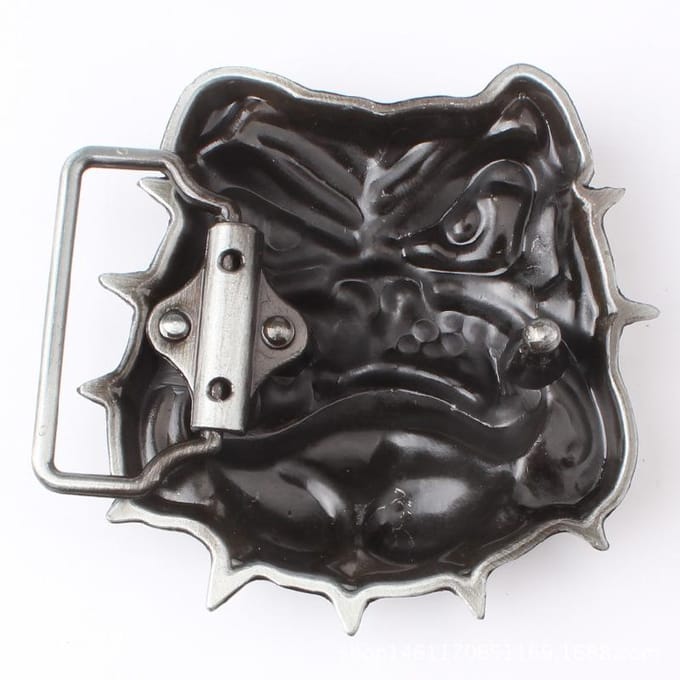 Bulldog riem gesp handgemaakte zelfgemaakte riem accessoires riem diy gray