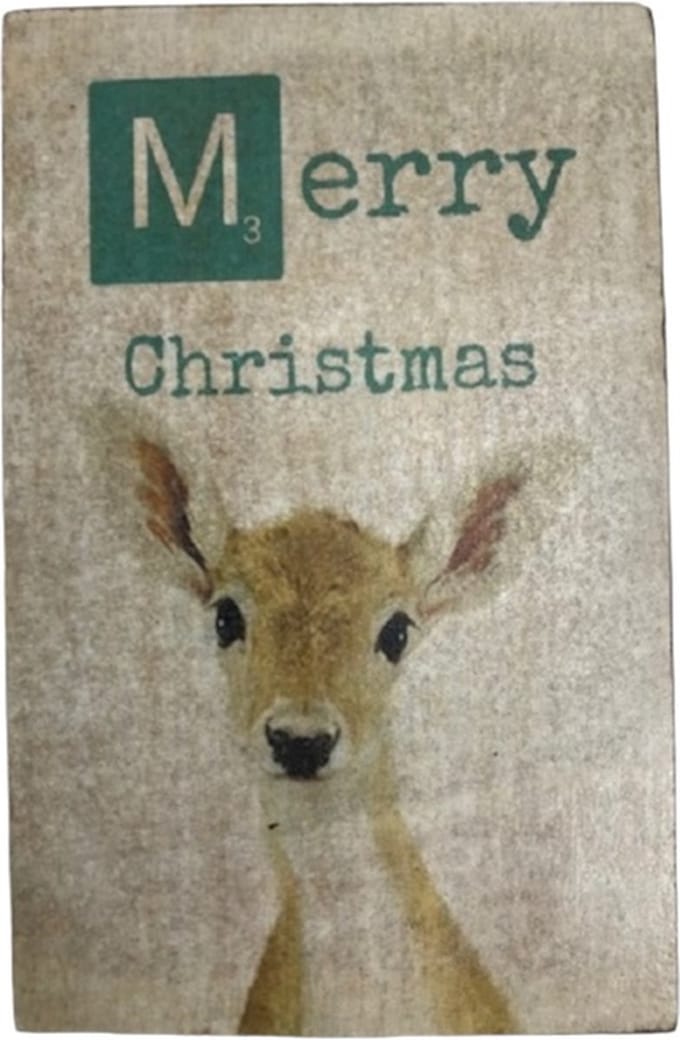 Tekstblok 10x15 2 cm Merry Christmas blue no6