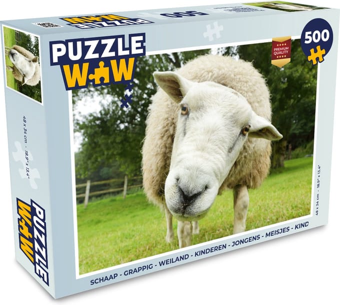 Puzzel Schaap - Grappig - Weiland - Kinderen - Jongens - Meisjes - Kind - Legpuzzel - Puzzel 500 stukjes