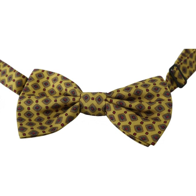 Dolce & Gabbana Geel Patroon Silk verstelbare nek herenbind
