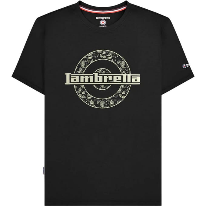 Lambretta Heren Paisley Target T-Shirt (Zwart)