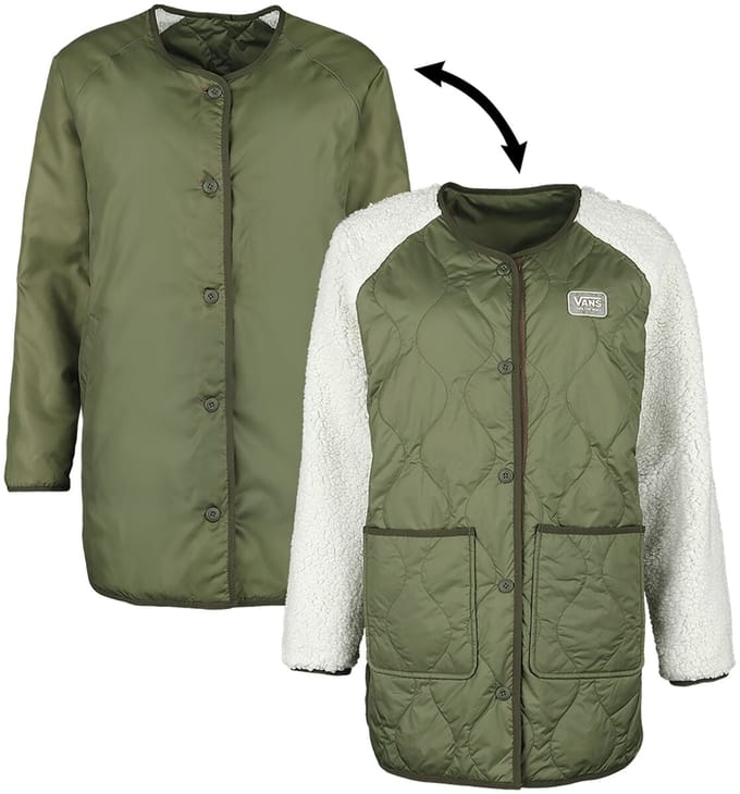 Vans Lange jassen - Peake Quilted Liner Coat Amusement 66 - L - voor Vrouwen - olijf