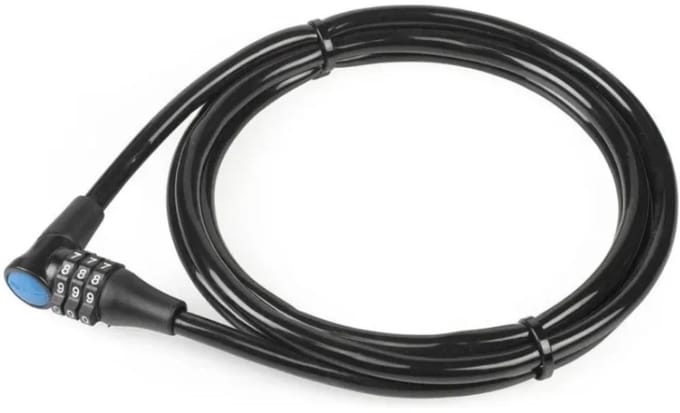 XLC cijfslot kabel, 180cm, 8mm, zwart