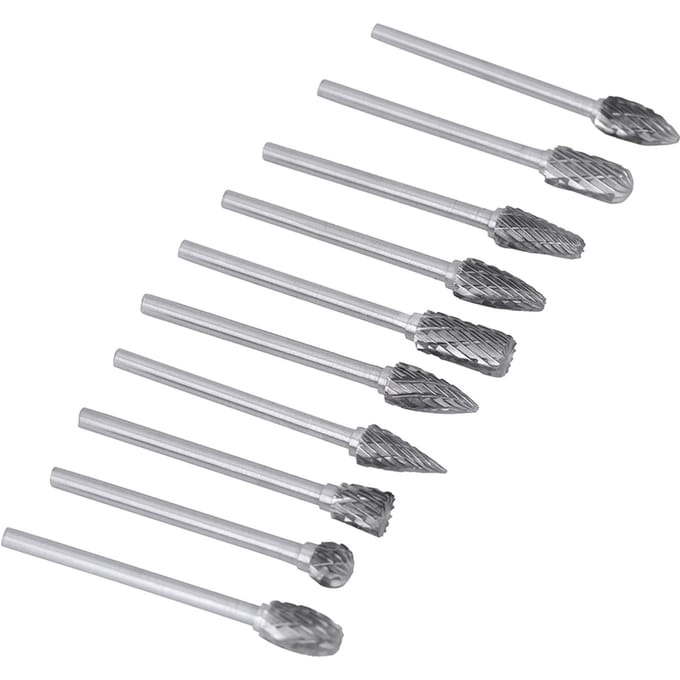 Un jeu de 10 fraises en carbure d'acier tungstène pour outil rotatif, mèche de perçage