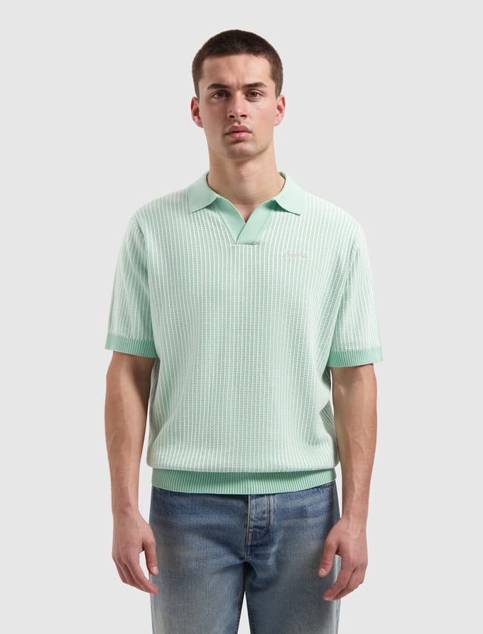 Pure Path Knitted Polo Ladder Stitch Mint (26010807 - 14)