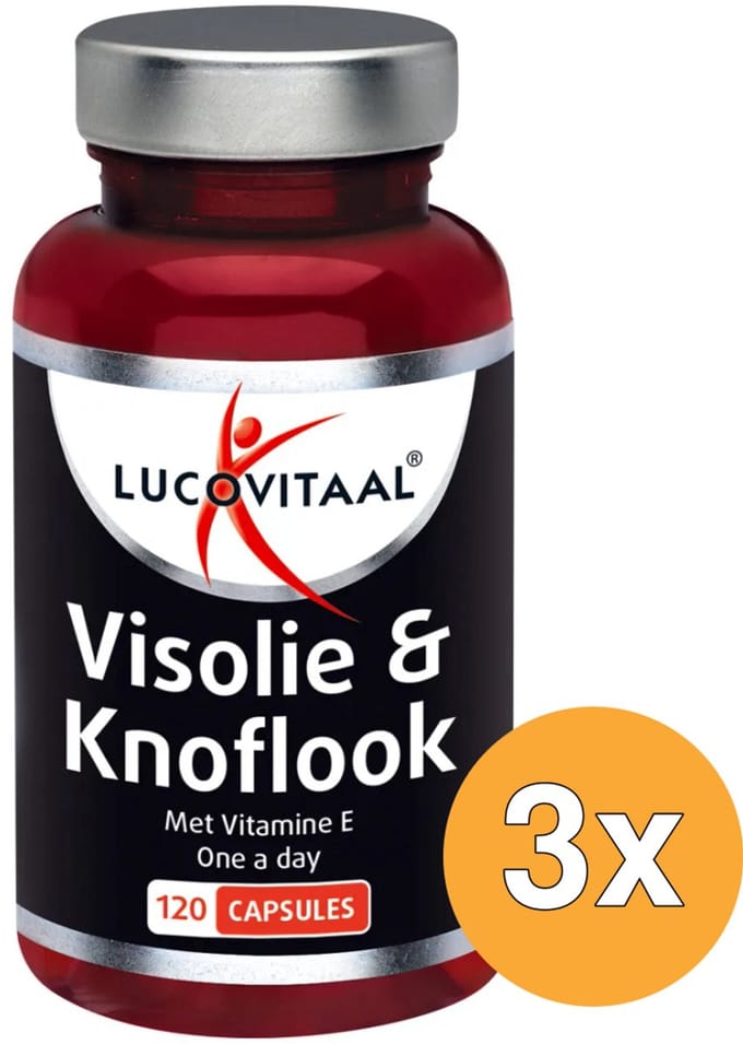 3x Lucovitaal Visolie & Knoflook (120 capsules)