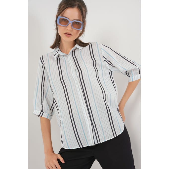 Gestreept Poplin Shirt