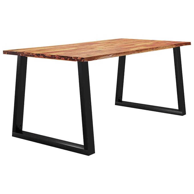 vidaXL - Eettafel - met - natuurlijke - rand - 180x90x75 - cm - massief - acaciahout