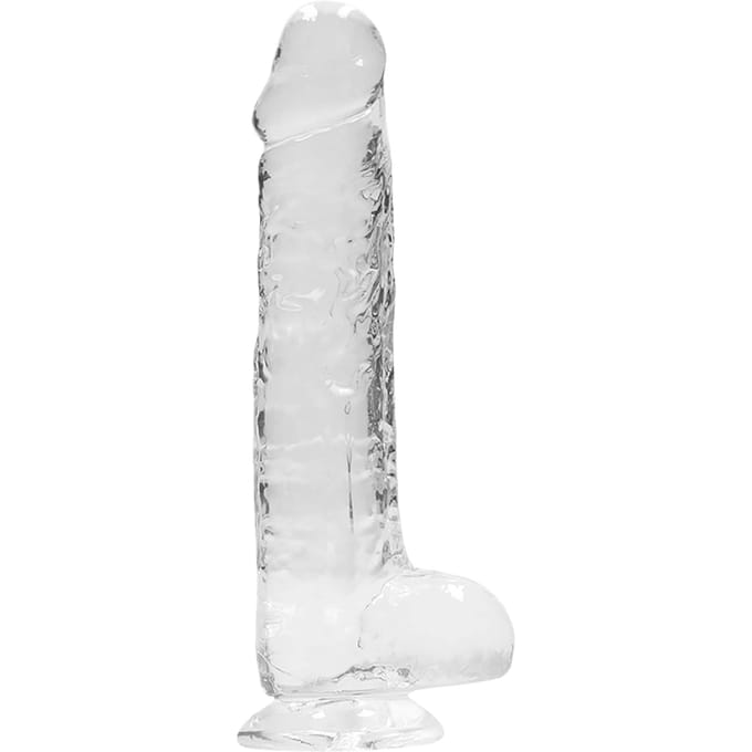 8" / 20 cm Realistic Dildo With Balls - Transparent