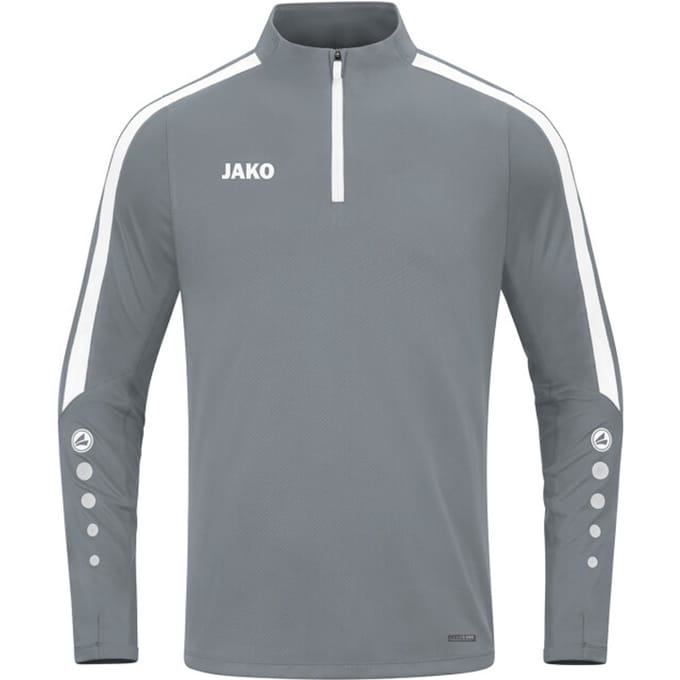 Jako Power Ziptop Kinderen - Wit / Steengrijs | Maat: 164