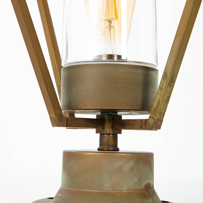 Moretti Luce Sokkellamp Gemstone 3455, antiek messing/helder