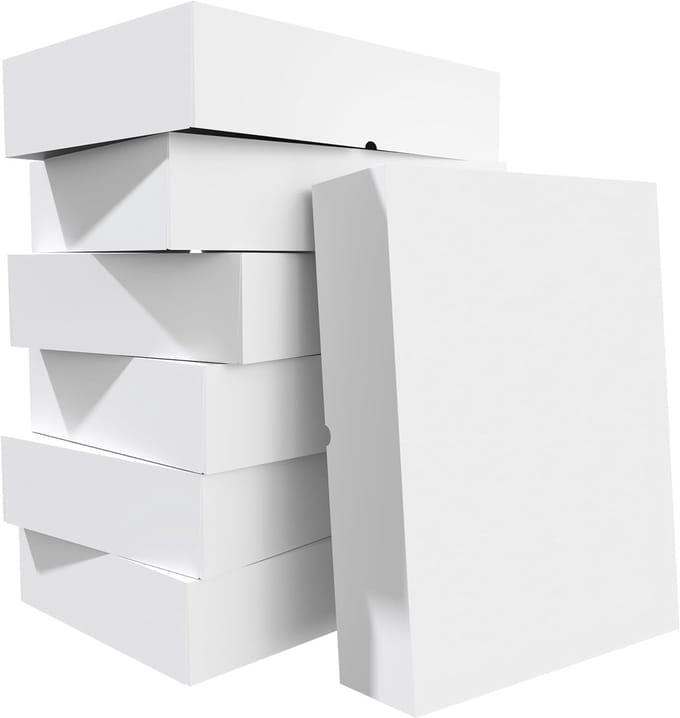 Extra Grote Geschenkdozen - Kledingdozen Verpakking - Cadeaus Inpakken - Met Deksel - 40 x 30 x 10 cm - Wit