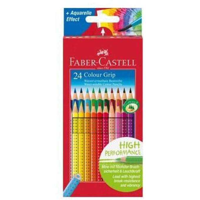 Faber-Castell Grip 2001 kleurpotloodset - 24 stuks, assortiment kleuren