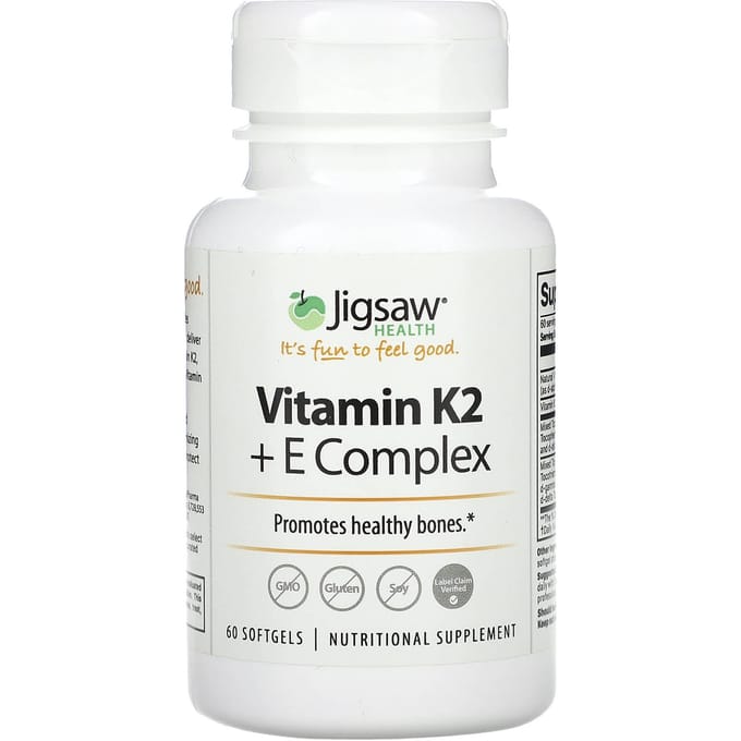 Jigsaw Health, Vitamine K2 + E Complex, 60 Softgels