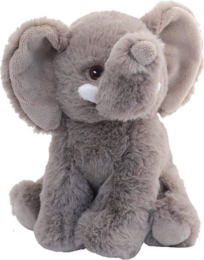 Nature Planet Pluche knuffel olifant - grijs - 19 cm - Savanne knuffeldieren