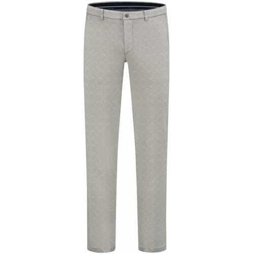 Com4 Broek Multi Mini Check Modern Chino Beige / male
