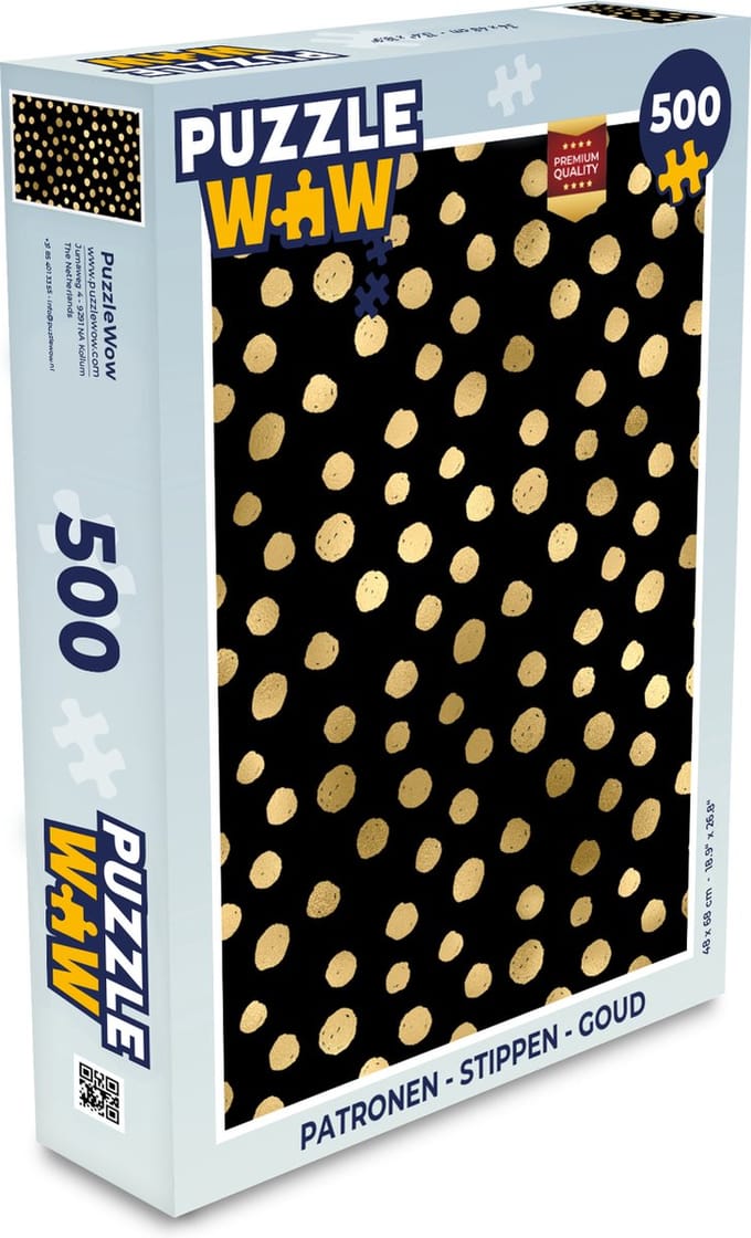 Puzzel Patronen - Stippen - Goud - Legpuzzel - Puzzel 500 stukjes