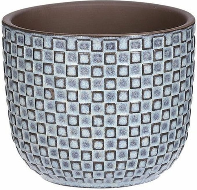Mica Decorations Plantenpot - blauw - keramiek - D11xH9 cm - bloempot
