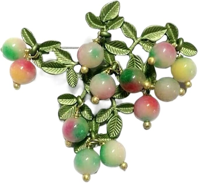 Unieke Broche - Sieraden Accessoire - Outfit Completeren - Planten Patroon - 1 Gram - Wit