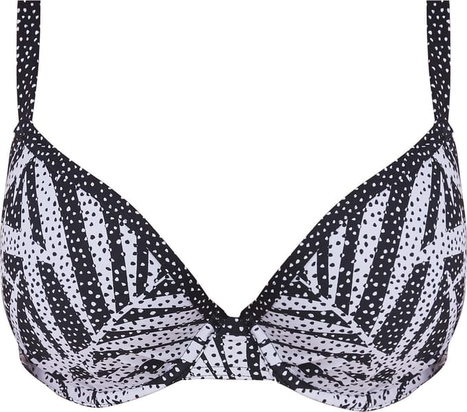 Freya - GEMINI PALM UW Moulded Plunge Bikini Top - MONOCHROME - Vrouwen - Maat 80F