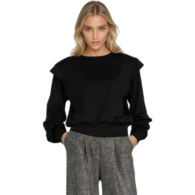 Blouse met hoge ribbelmanchetten voor dames Nife