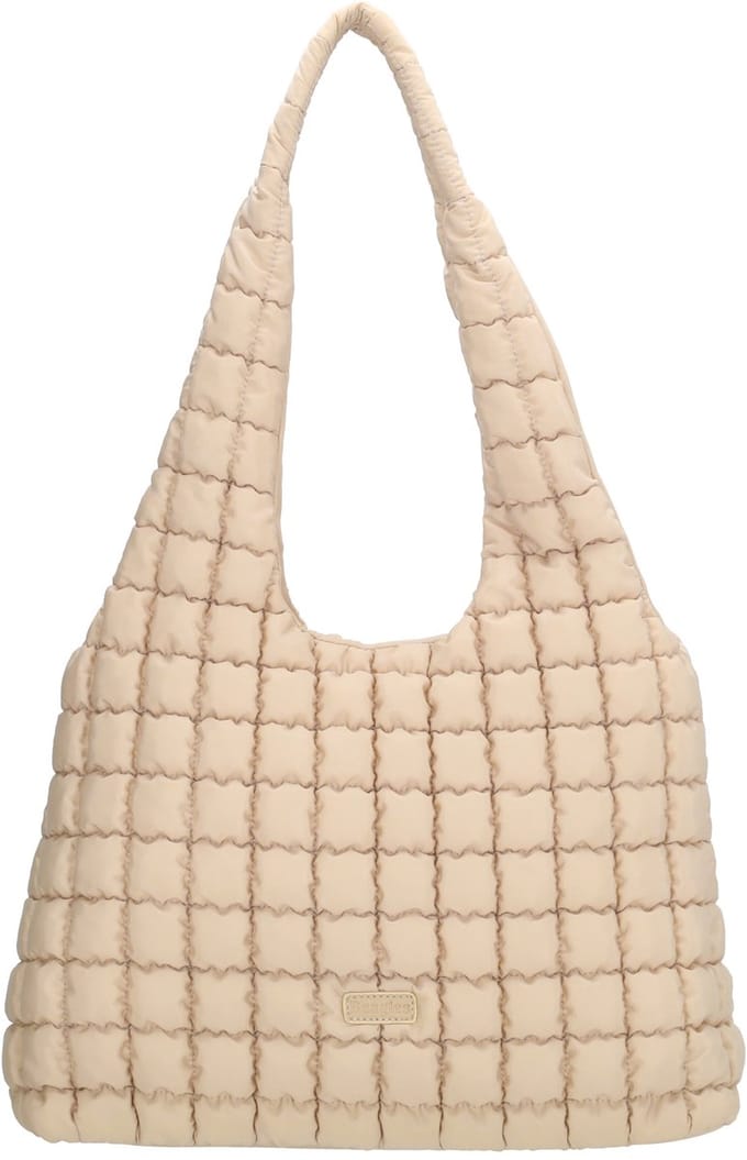 Beagles Valencia Schoudertas - Shopper - Puffy - Nylon - Dames - Lichttaupe