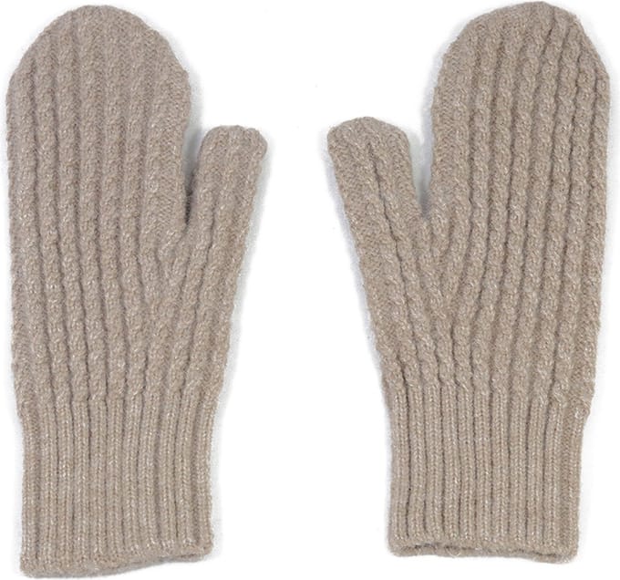 Basic gebreide wanten zandkleur - beige wanten voor dames - one size - acryl - STUDIO Ivana