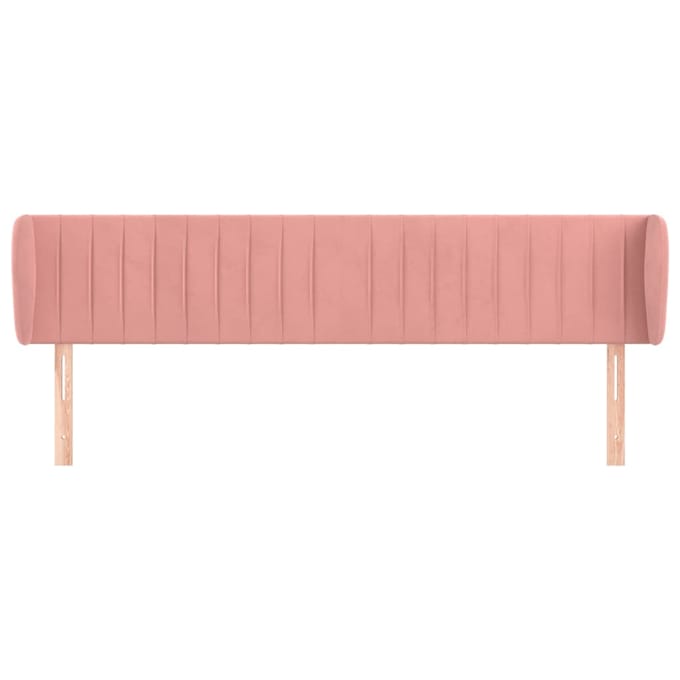 vidaXL - Hoofdbord - met - randen - 203x23x78/88 - cm - fluweel - roze