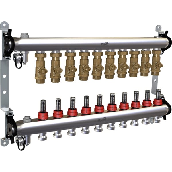 Belimo Manifold 10 X Zonekleppen 24VAC/DC 75s 2-10V 1Nm IP40 EM-ECQ-10F/CQ24A-SR