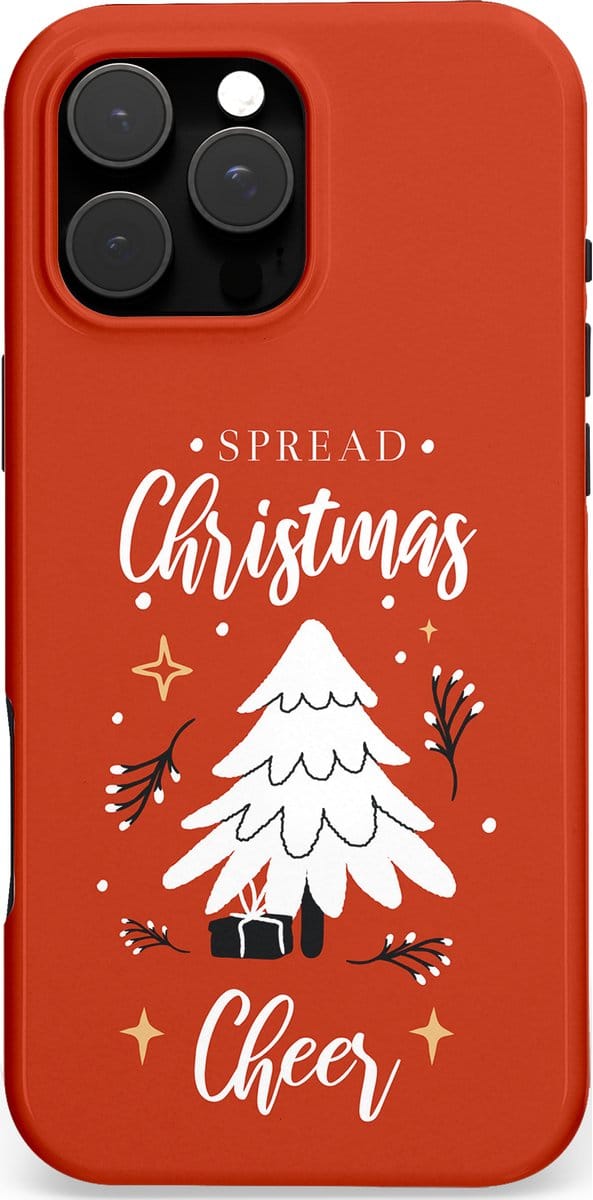 Casetastic hoesje geschikt voor Apple iPhone 16 Pro Max - MagSafe - Dubbellaagse bescherming - Verspreid het Kerstfeest - Fashion Case - Terracotta