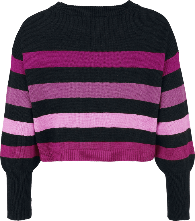 R.E.D. Rock-Engineered Design Zwart-paarse gestreepte trui - Dames - L