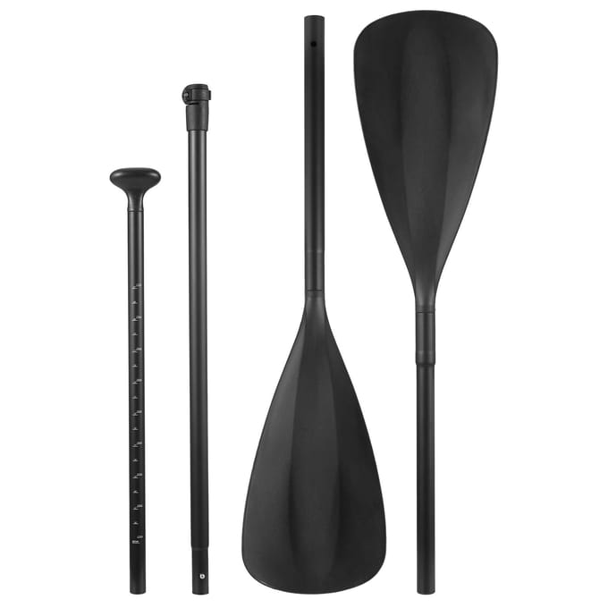 Dual Purpose 4-delige aluminium peddel SUP-peddel Stand-up paddleboard-peddels Kajak-peddelriem zwart